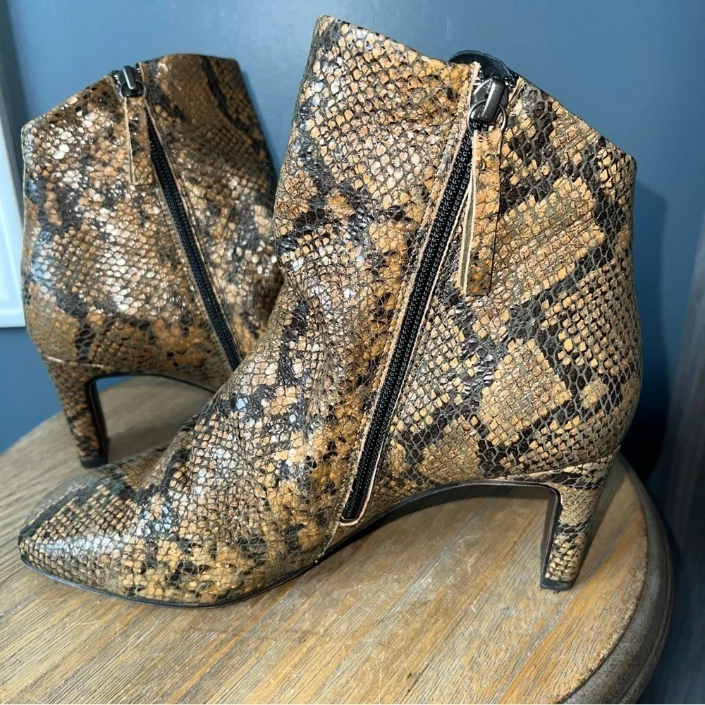 Free People Cybill Snake Print Ankle Boots